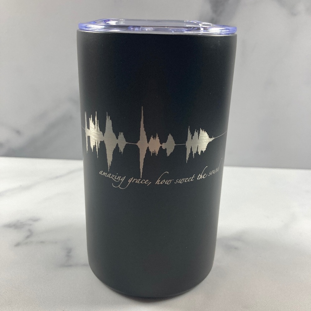 Amazing Grace Tumbler 12 oz Black Stainless Steel Insulated Christian Coffee Cup